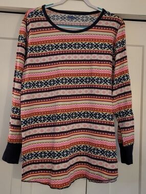 Old Navy Colorful Striped Fair Isle Long Sleeve Thermal Top